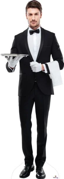 Waiter In Tuxedo 376 Cardboard Cutout