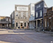 Western Theme Town Background 101 - 2 Panel - 190cm X 235cm